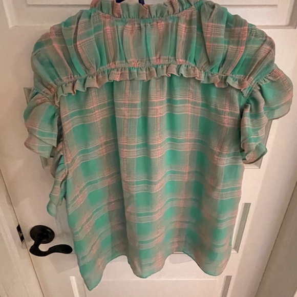 Current Air women's size M short sleeve top - Pink and Green - Picture 3 of 4